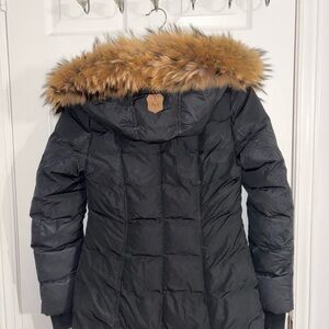 Women's Black Fur-Trimmed Jacket